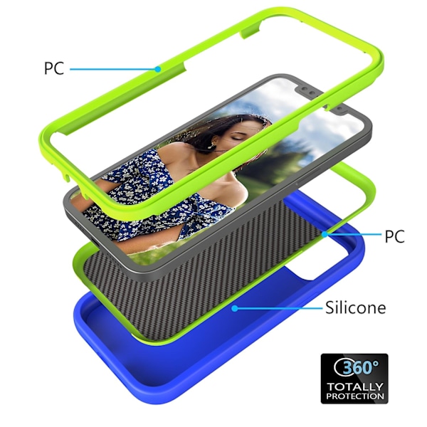 Silikon + PC-telefondeksel for iPhone 14 Plus