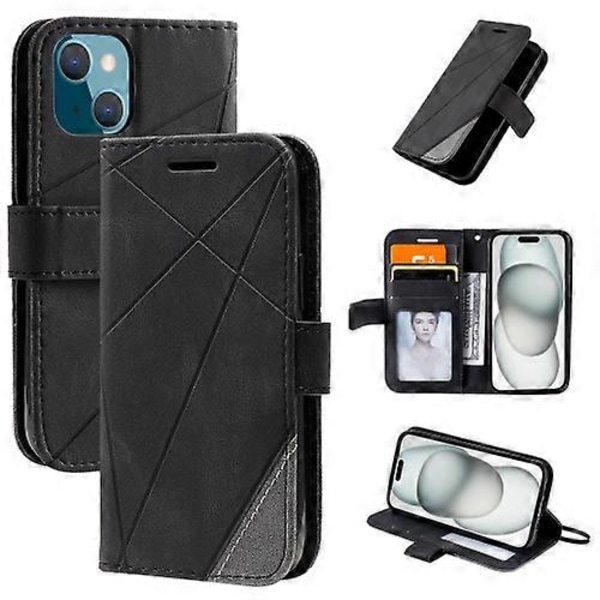 Skin Feel Splejsning Læder Mobiltelefon Cover til iPhone 15