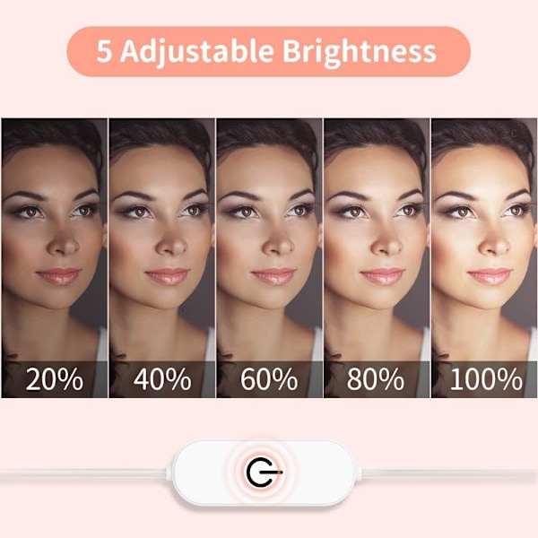 LED Spejlslys Hollywood Stil Spejl Makeup Lys 10 Dæmpbar