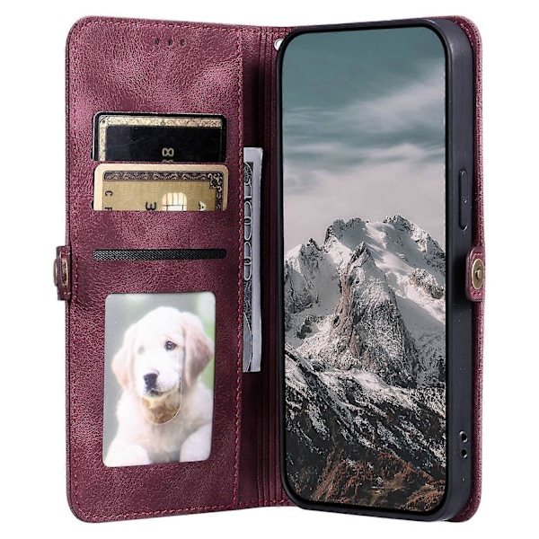 Til Samsung Galaxy S25 Edge Wallet Case Læder Telefon Cover Hudfølelse Totem Præget