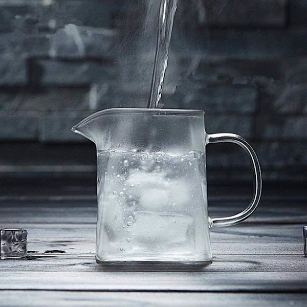 Glastekande 350 ml tekande til én med varmebestandig rustfrit stålfilter, perfekt til te og kaffe 350ml