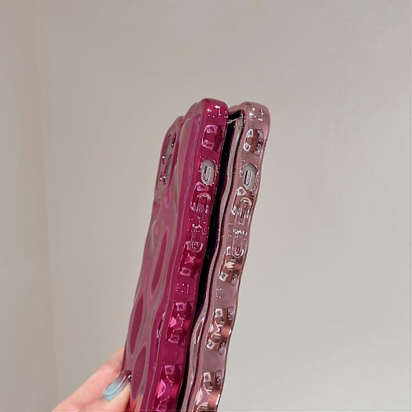 1 stk. Etui til iPhone 16, Meteorit Boble Mønster Elektroplettering Glitter Krøllet Bølget Ramme Blankt Etui, Blødt TPU Stødsikkert Etui til iPhone 16 Ph