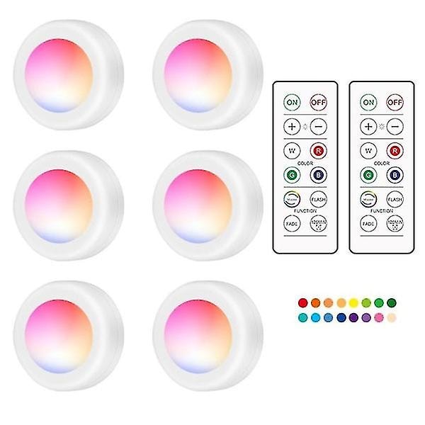 6 LED-spots med 2 fjernbetjeninger