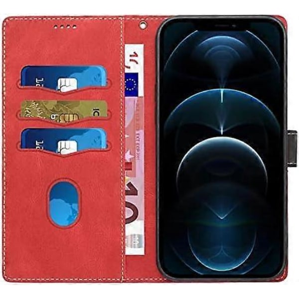 Kompatibelt för iPhone 16 Pro Max Plånboksfodral, [Ställ][Handledsrem][Korthållare] TPU Inre Skyddande PU Läder Folio Flip Omslag Designat