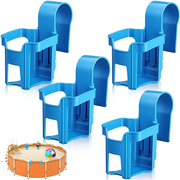 4-pakks bassengkoppholder, hylle håndkleholder