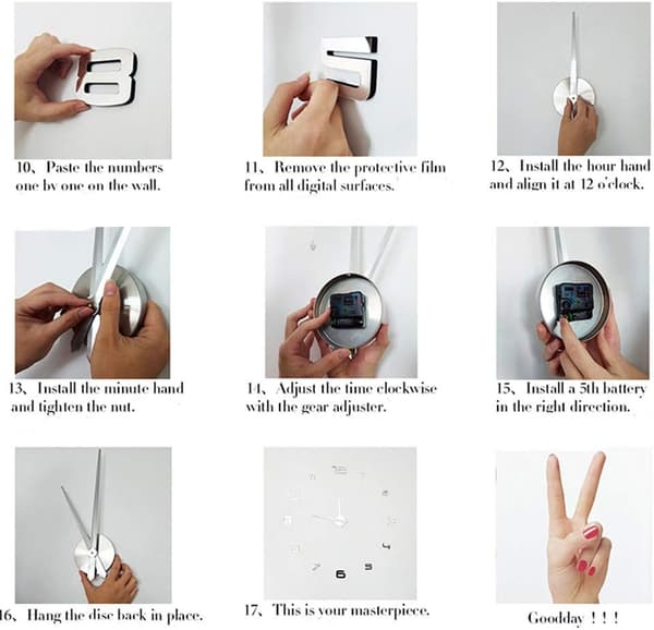 DIY 3D Seinäkello Moderni Design Seinäkello 3D Peilitarra