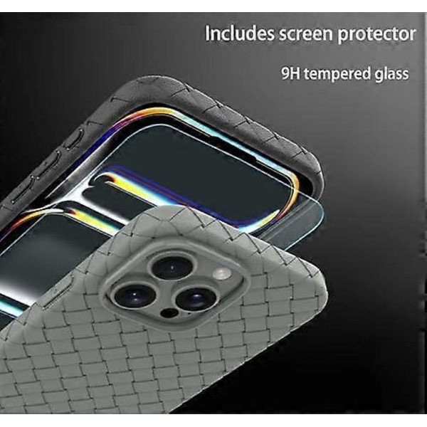 Kompatibel med iPhone 16 Pro Max Cover, varmeafledning og åndbart, let og faldsikret med moderigtigt vævet mønsterdesign