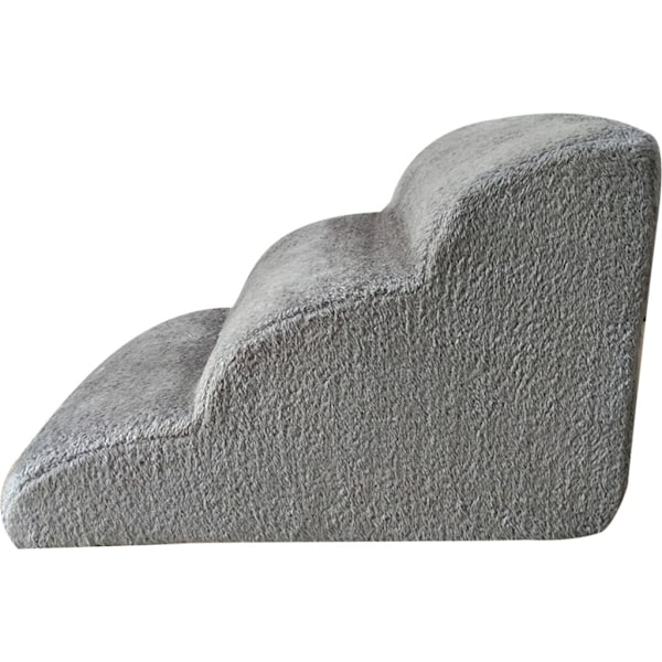 Husdjurstrappor 3-stegs Hundtrappor Hundramp 60 x 42 x 39 cm Grå