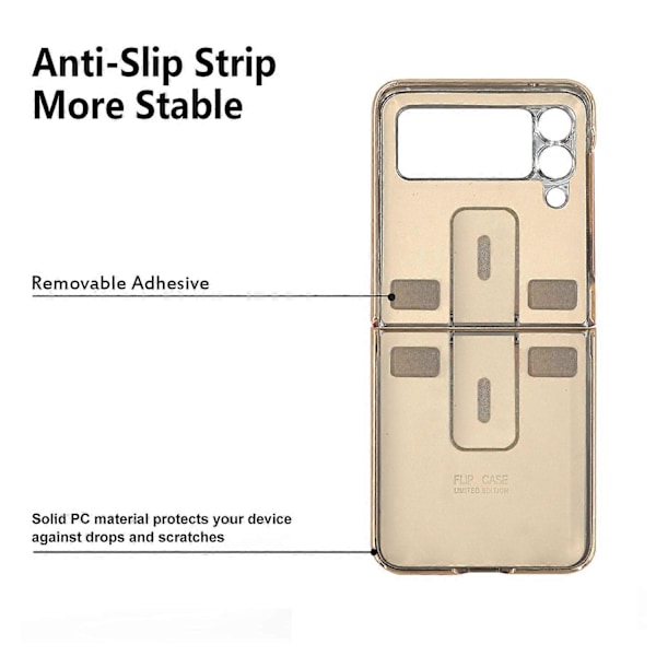 För Samsung Galaxy Z Flip4 Diamantgitter Enkelt Läder Ring Telefonfodral