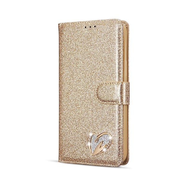 Glitterpulver Kärlek Läder Telefonfodral för iPhone 13