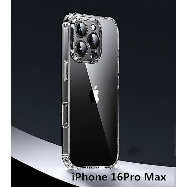1 ST för iPhone 16 Pro Max Skal Transparent [Gulnar Inte] Stötsäkert Skyddande Transparent iPhone 16 Pro Max Skal Telefon Stötfångarskal för Apple 6,9 tum 2024