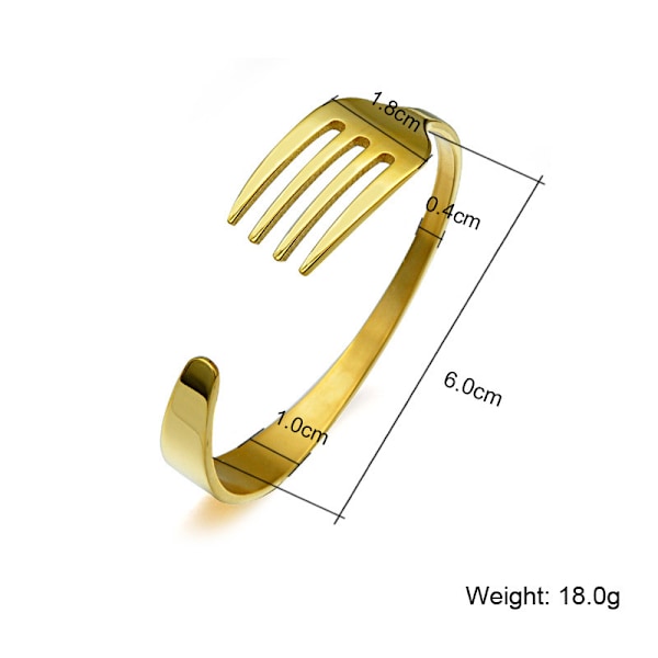 Simpelt armbånd med gaffel i rustfrit stål, kreativt og personligt rose gold