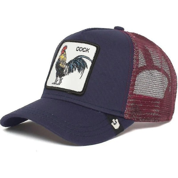 Svart Panter Mesh Keps för Vuxna Sommar Baseballkeps Truckerkeps W-WELLNGS Tupp - marin Tupp - marin Rooster - navy