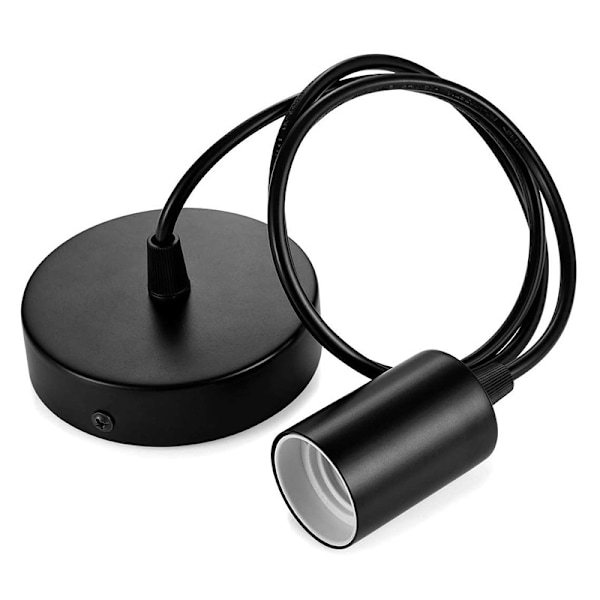 Metallikruunu, E27 kaapelinpidikkeellä, 100 cm heilurikaapeli black