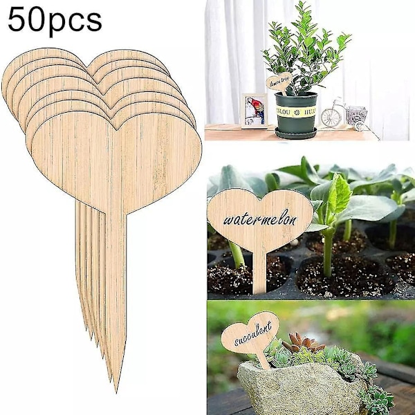 50 stk. plantemerker, solide hageetiketter i tre