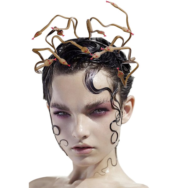 Halloween Karneval Scenprops Huvudbonad Medusa Orm