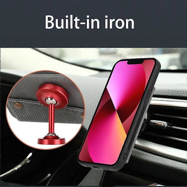 iPhone 14 Plus -puhelimelle tuplalukollinen korttipaikallinen PU+TPU-puhelinkotelo