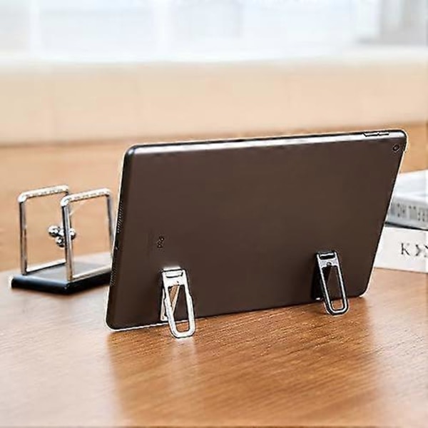 Tynt Telefonstativ, Sammenleggbart og Justerbart Mini Mobiltelefonholder-nettbrettstativ, Usynlig Holder for Baksiden av Telefonen, Multi-Vinkel Mobiltelefon Metall Kicksta