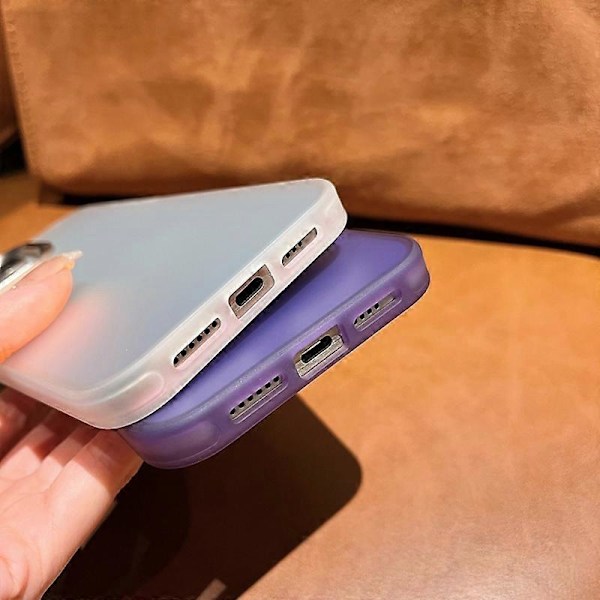 För iPhone 15 Pro Skal Lasereffekt Gradient Stöttåligt PC+TPU Telefonskydd