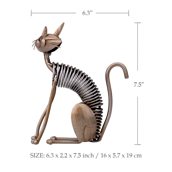 Katt Metallskulptur, Metallskulptur, Jernkunst Kattehåndverk