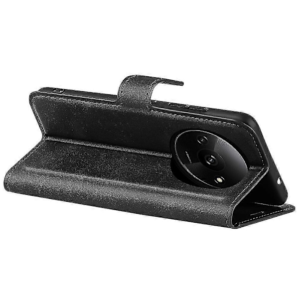 Til Xiaomi Redmi A3 PU Læder Etui Magnetisk Lukning Tegnebog Telefon Cover - Gul