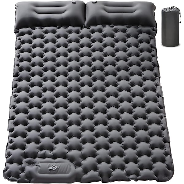 Itsestään täyttyvä retkeilymatto: paksu ja kevyt kahden hengen retkeilymatto, joka voidaan kiinnittää retkeilymatto ja kompakti retkeilymatto grey-2 Double sleeping pad