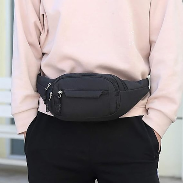 Midjeväsk, Vattentät 4 Ficka Fanny Pack Löpning Midjeväsk Väska Justerbar Bälte Midjepåsar för Utomhus Löpning Marathon Gym Cykling