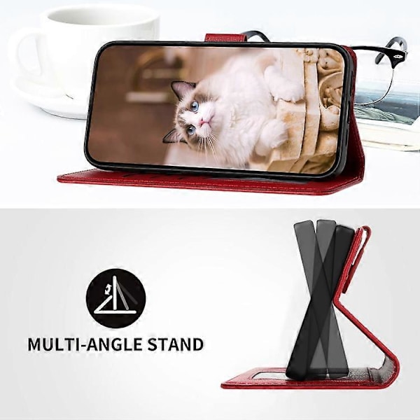 Til Samsung Galaxy S22 5G Tegneserie Katte Læder Mobiltelefon Cover