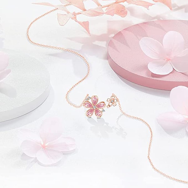 Kirsebærblomst Halskjede Rosa Mild Fe Sjarm Kirsebær