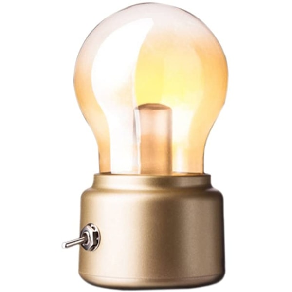 Mini LED bordslampa med USB-laddningskabel Guld
