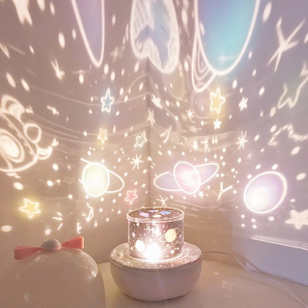 LED nattlampa, stjärnhimmelsprojektor, babystjärnlampa