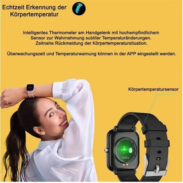 Stort high-definition touch screen fitnessur black