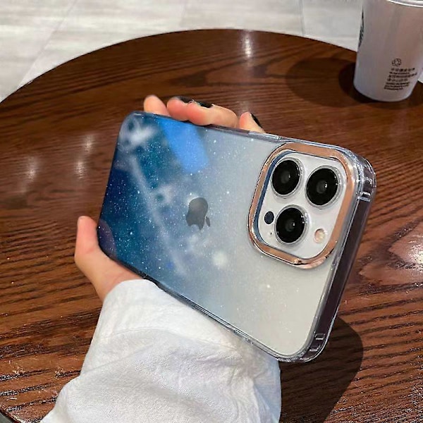 Til iPhone 16 mobiltelefon cover Apple 15 hårdt cover 14promax fuld pakke transparent gradient beskyttelsescover iPhone16 sort