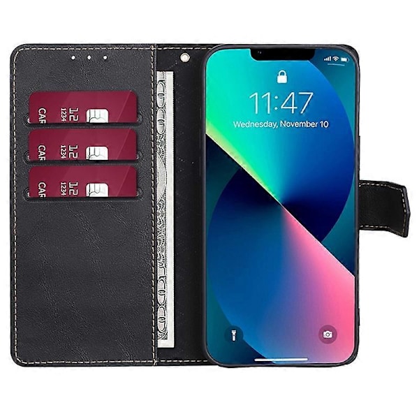 Magnetiskt Fodral Plånboksfodral i PU-läder med Ställ för iPhone 15