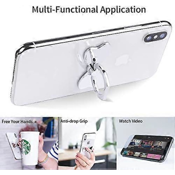 Fingerring Stabilitetshållare Baksida Ställbar Hopfällbar Handgrepp Knopp Loop Bilfäste Krok Stöd 360 för iPhone Samsung Galaxy Mobil Söta Tillbehör