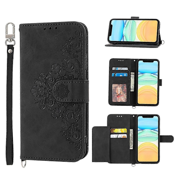 Til iPhone 12 Mini Etui, Læder Wallet Flip Etui Med Rem