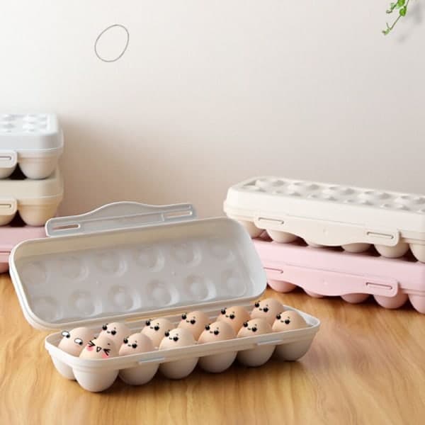 Eggoppbevaringsboks, 2 stk eggboks kjøleskap, eggboks i plast, eggstativ for kjøleskap, 12 eggoppbevaringsbokser for egg