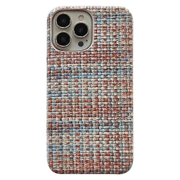 Skal för iPhone 15 Pro Max Värmeavledande PC+PU Läder Telefonskal Halmmatta Textur