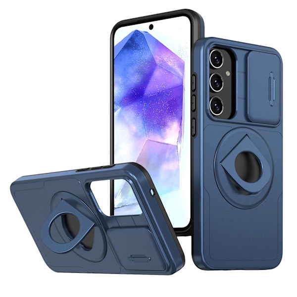 För Samsung Galaxy A55 5G Camshield MagSafe Ringhållare Pansar Skal