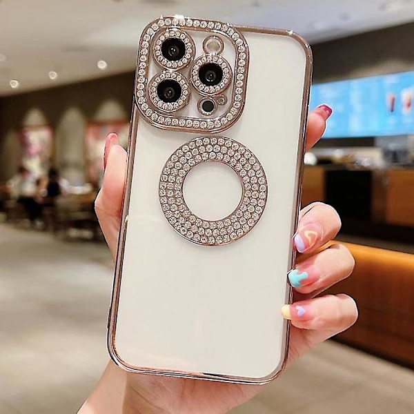 Sähköpinnoitettu timantti TPU-puhelinkotelo iPhone 15 Prolle