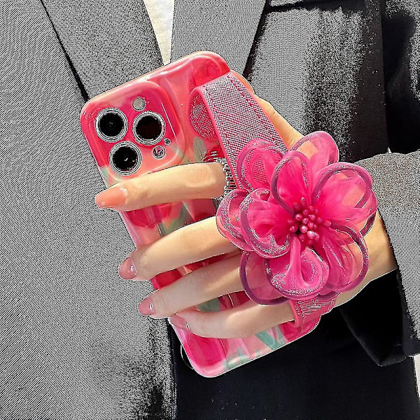 Nahkainen ranneke TPU-puhelinkotelo iPhone 12 Pro:lle, pölytiivis kotelo koristeella