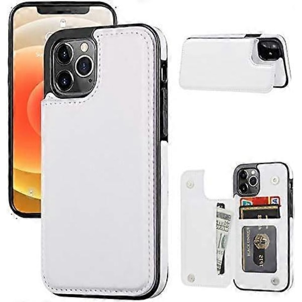 2 stk. Wallet Case Kompatibel med iPhone 12 Pro/12, slankt beskyttelsesetui med kortholder, PU læder etui med stativ og kortpladser med en skærmbeskytter