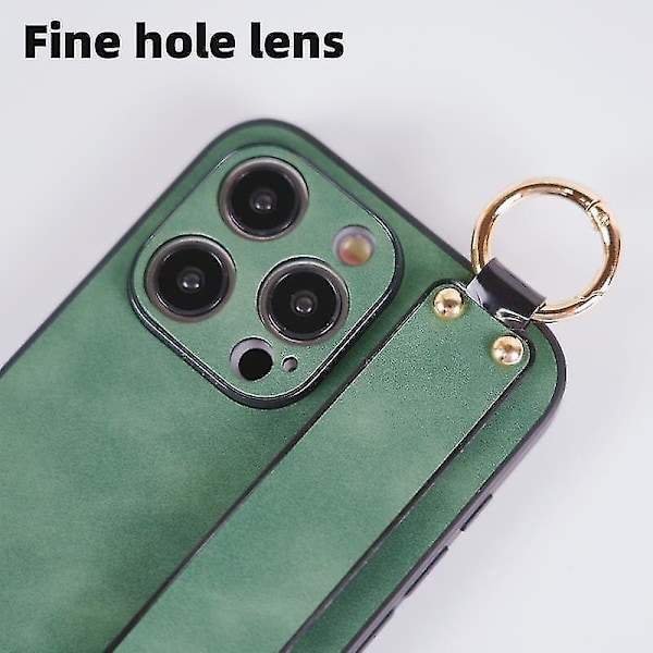 Mobilskal i lammskinn med handledsrem för iPhone 15 Pro
