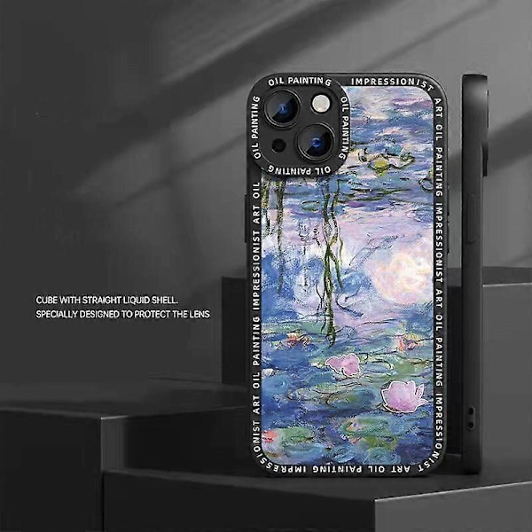 För Apple iPhone 14 Plus mobilskal flytande silikon anti-dropp skyddsfodral graffiti kreativt skyddsskal
