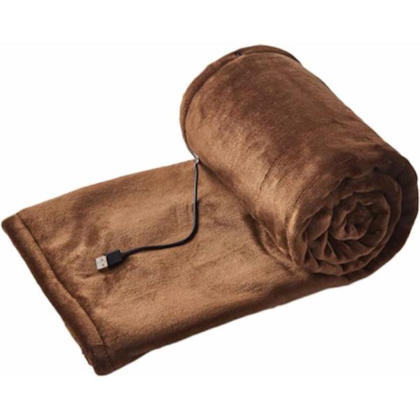 USB Elektrisk Varmetæppe Bærbare Varmetæpper Varmesjal Flannel Tæppe 3 Temperaturer 100x80cm