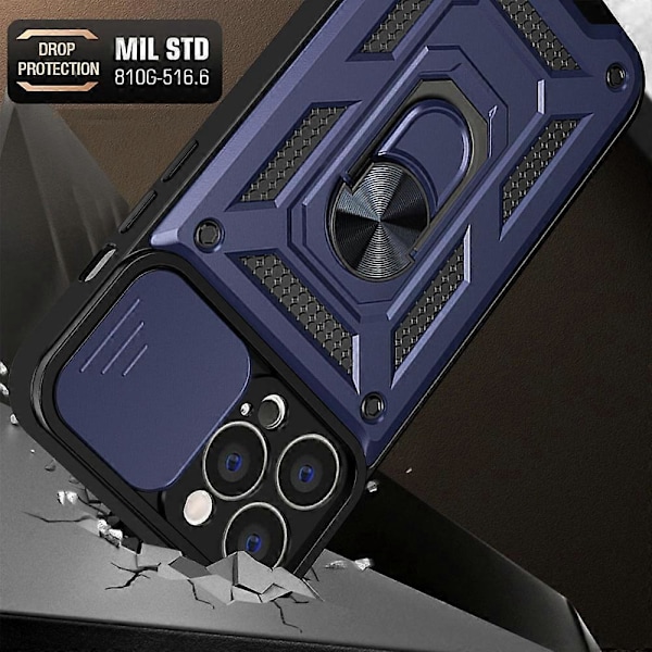 För iPhone 14 Plus Skjutbart Kameraskydd Design TPU+PC Telefonfodral