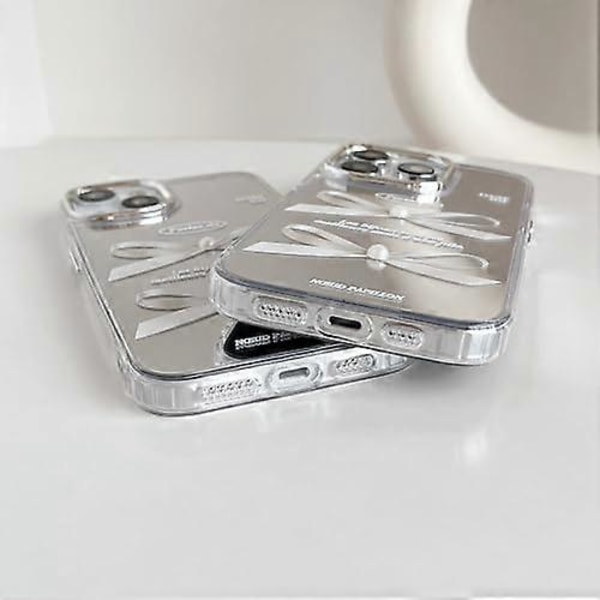 3D Perle Sløyfe Plating Sminkespeil Akryl Designet for iPhone-deksel