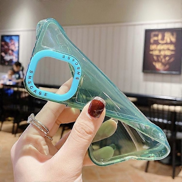 Färgglad Kontrast Linsram Transparent TPU Mobilskal för iPhone 15