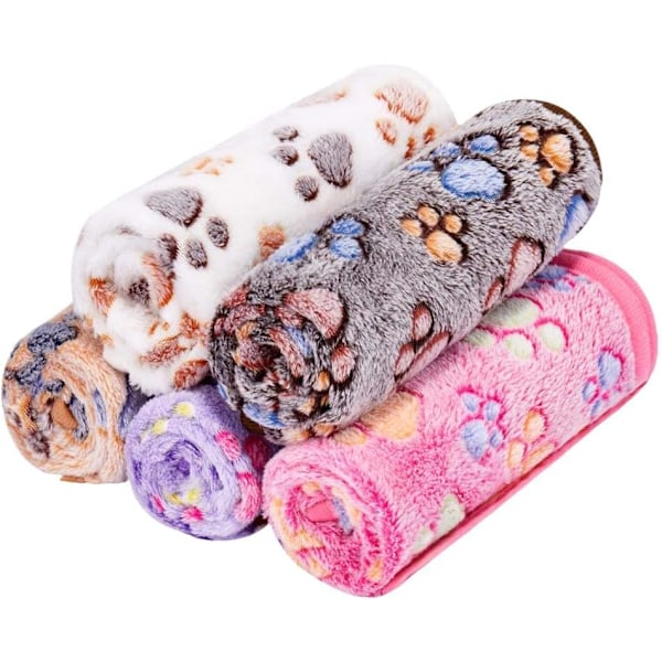 5-pack Filtar för Husdjur, Fluffig och Supersoft Plysch, Tvättsbart