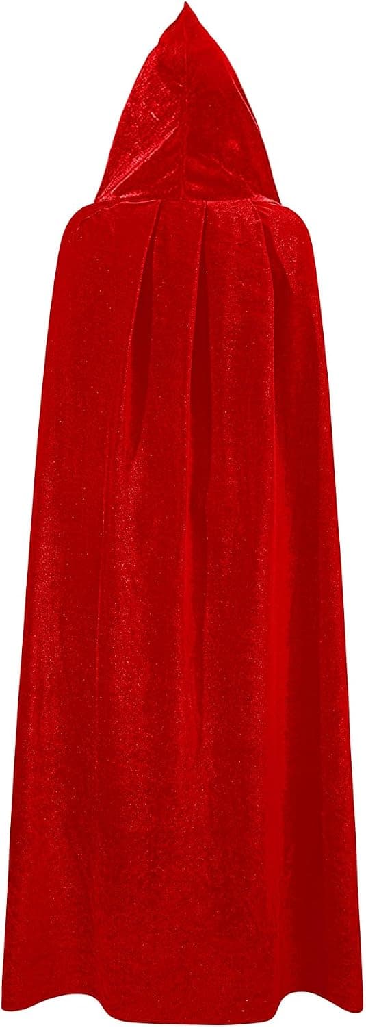 Unisex hettekappe med hette for menn og kvinner - Heksekappe Vampyrkappe Halloween Julekostyme Red Medium